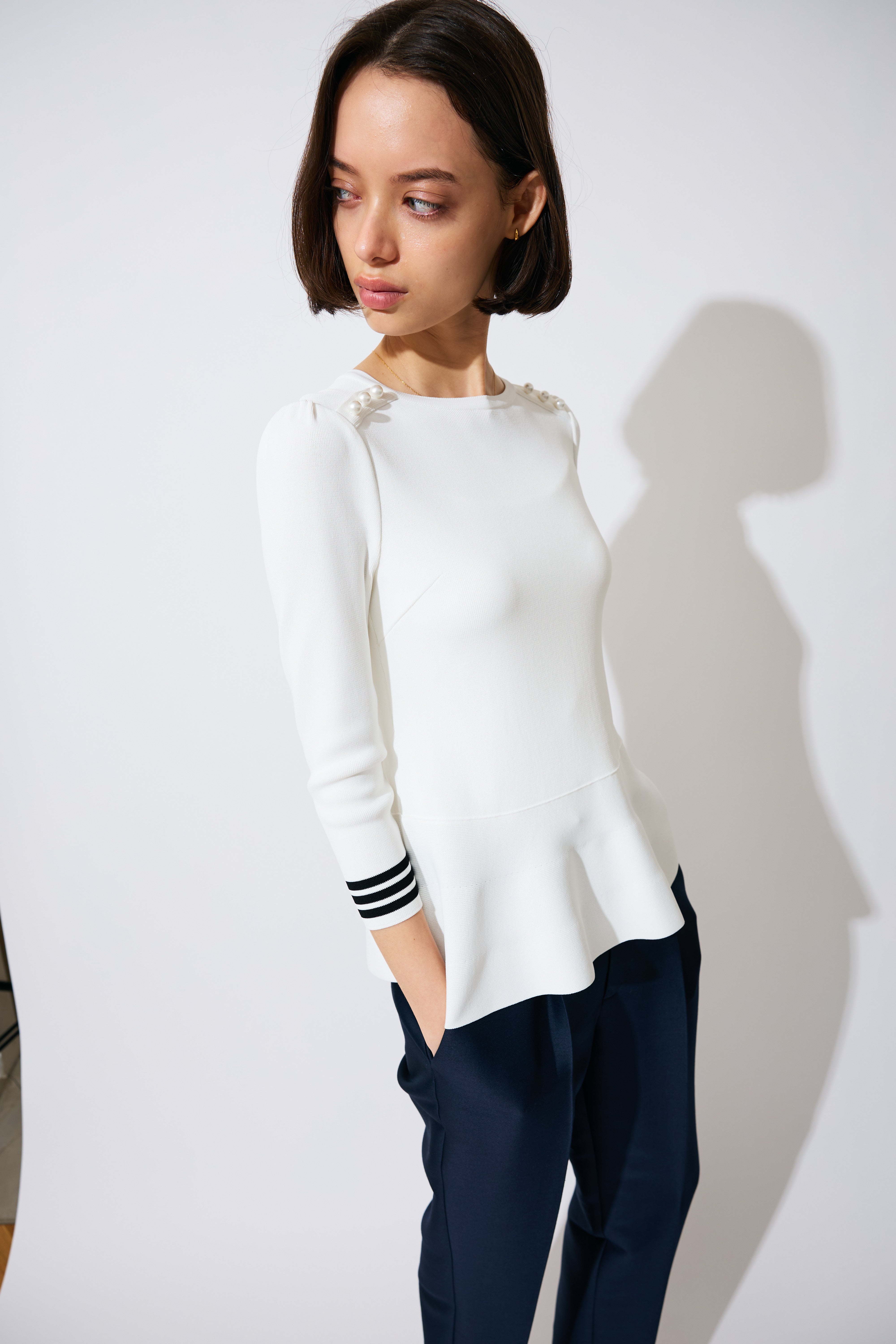 【予約商品】RAYON PEPLUM KNIT