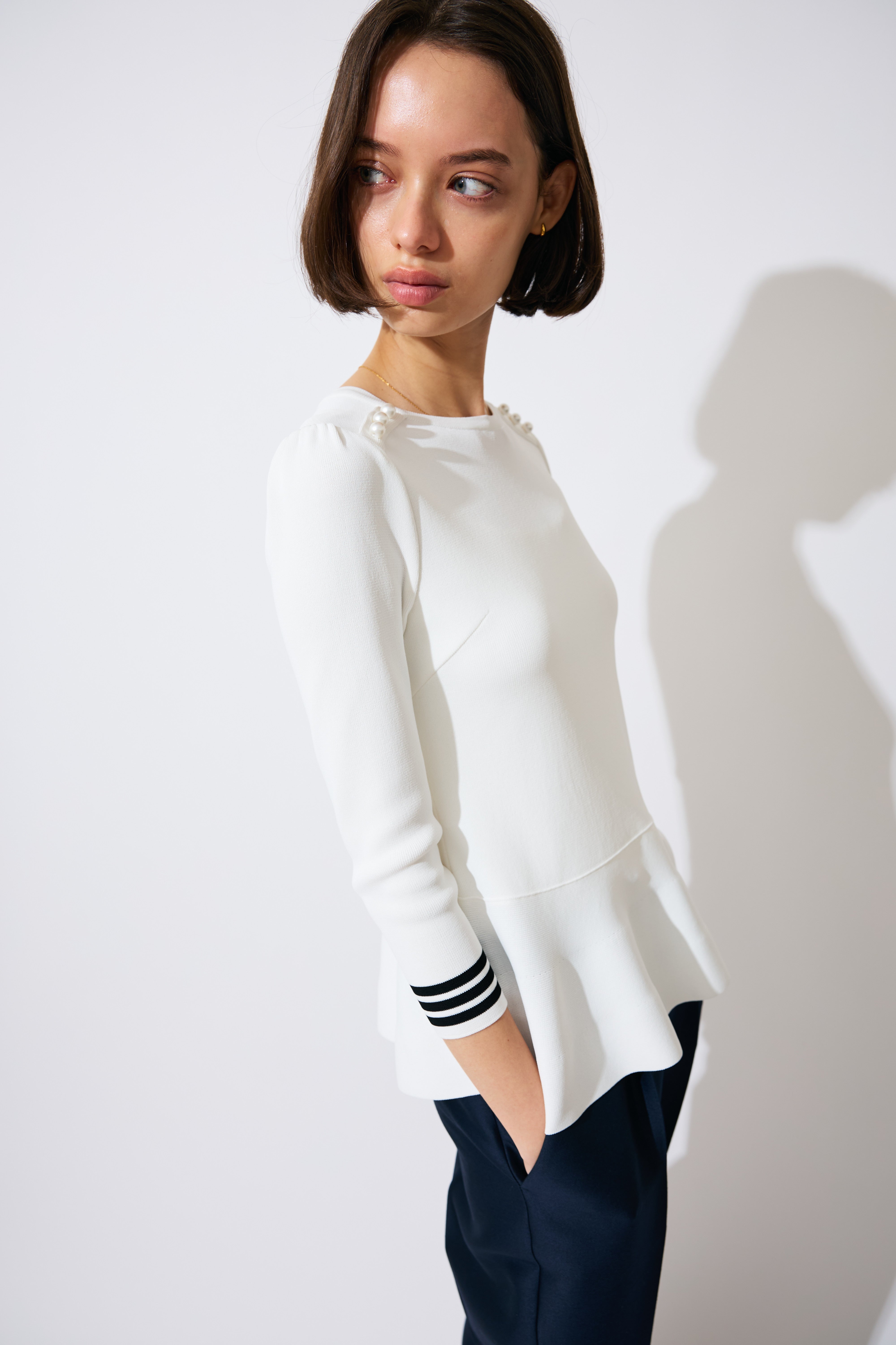 【予約商品】RAYON PEPLUM KNIT