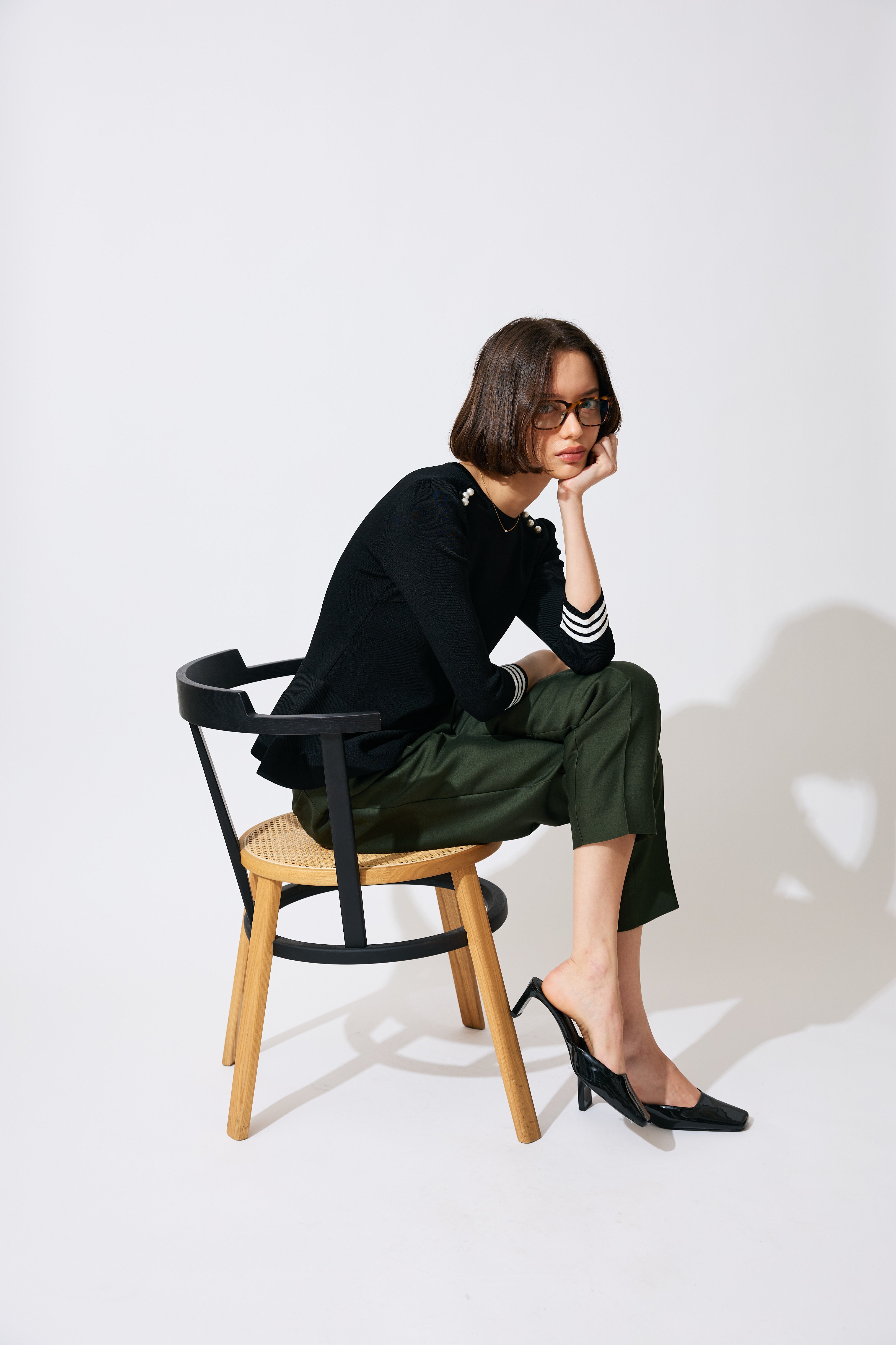 【予約商品】RAYON PEPLUM KNIT