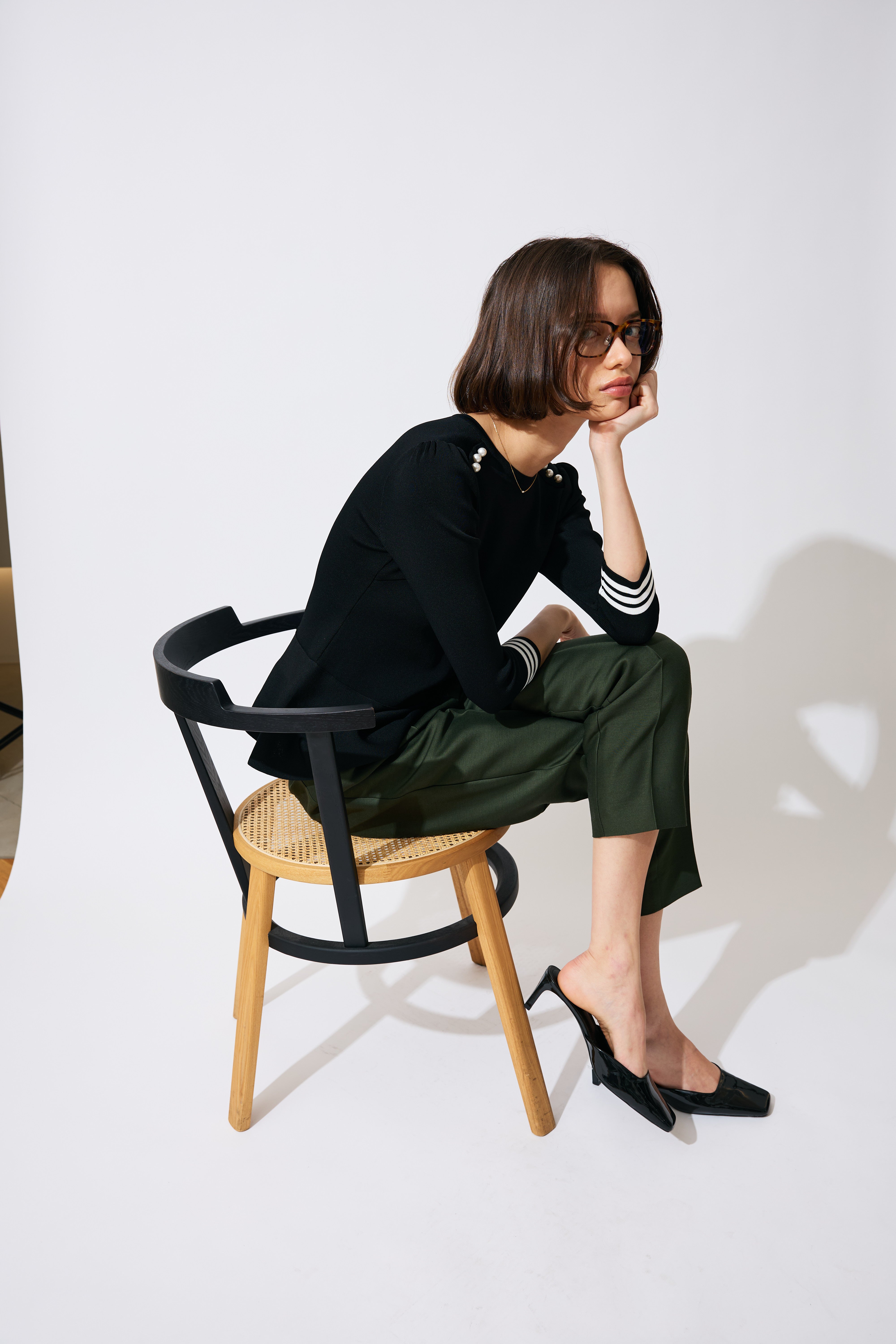 【予約商品】RAYON PEPLUM KNIT