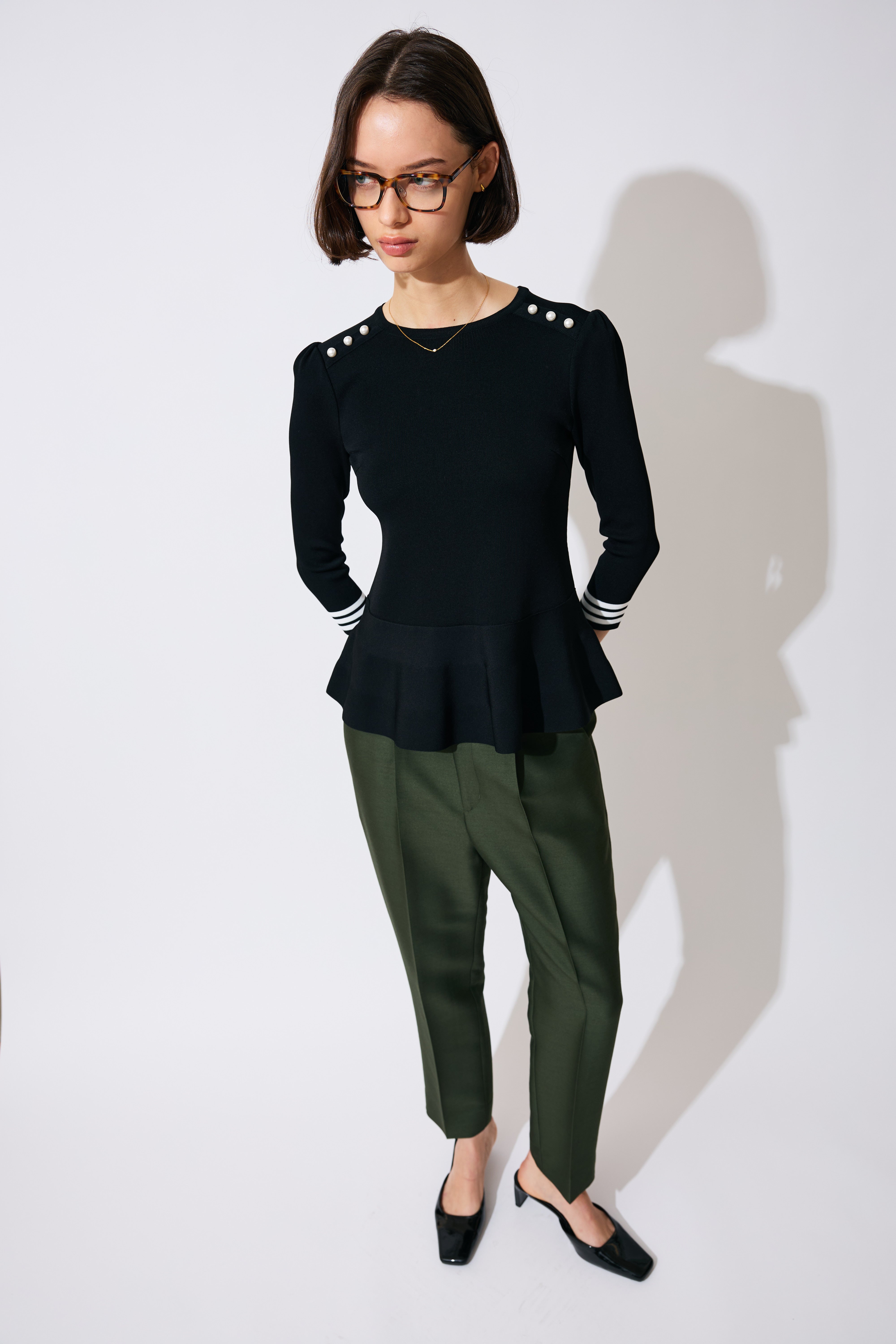 【予約商品】RAYON PEPLUM KNIT