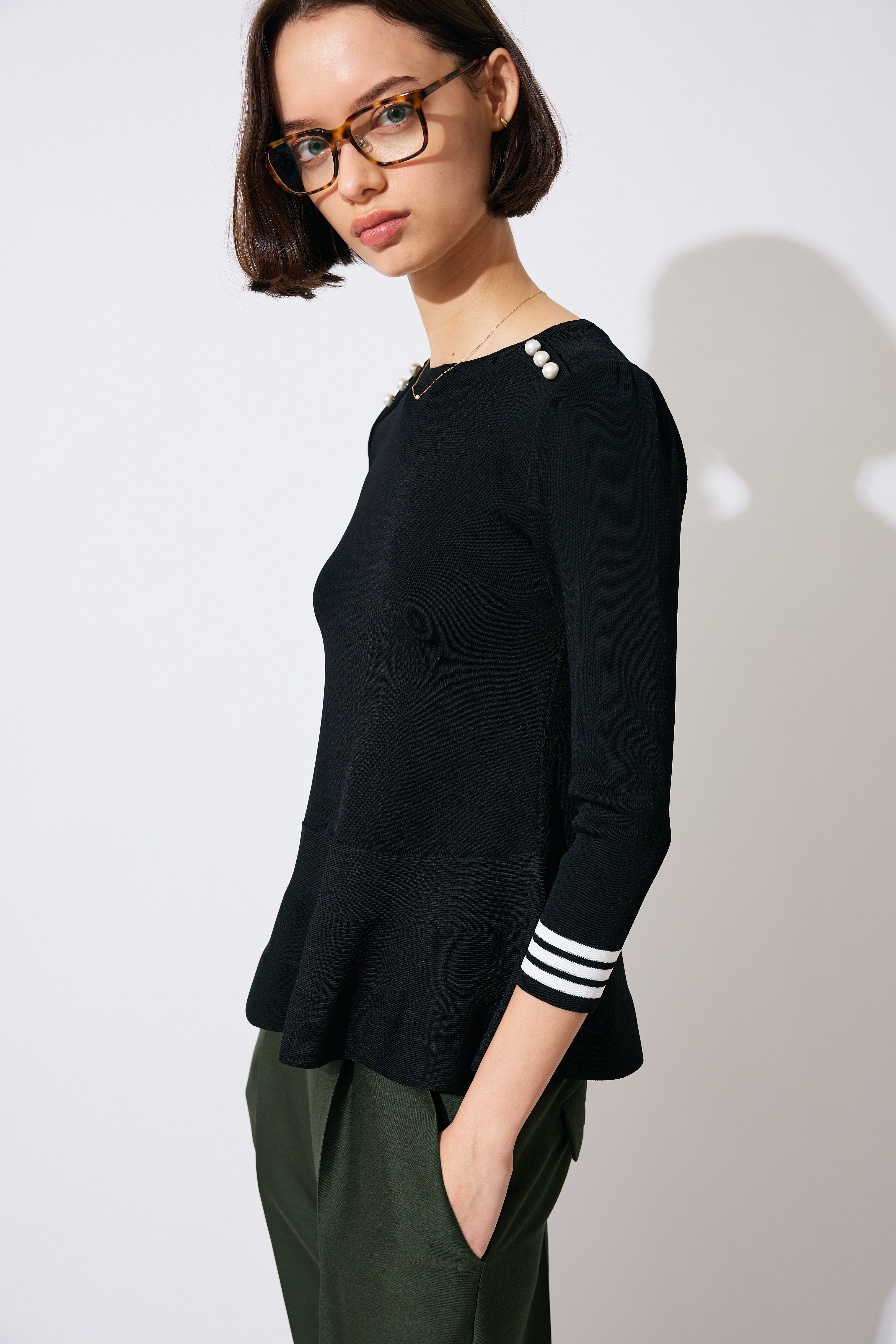 【予約商品】RAYON PEPLUM KNIT