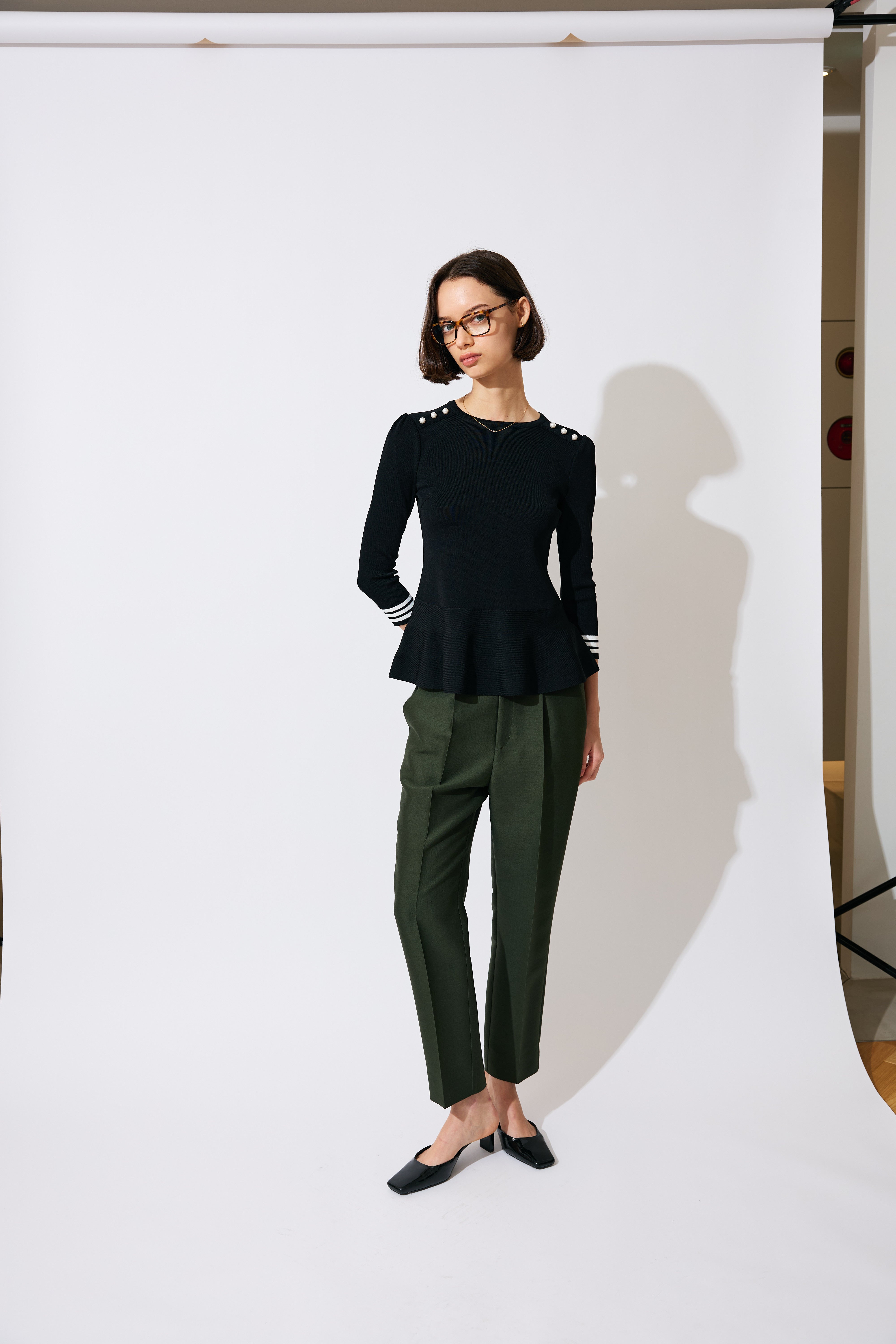 【予約商品】RAYON PEPLUM KNIT