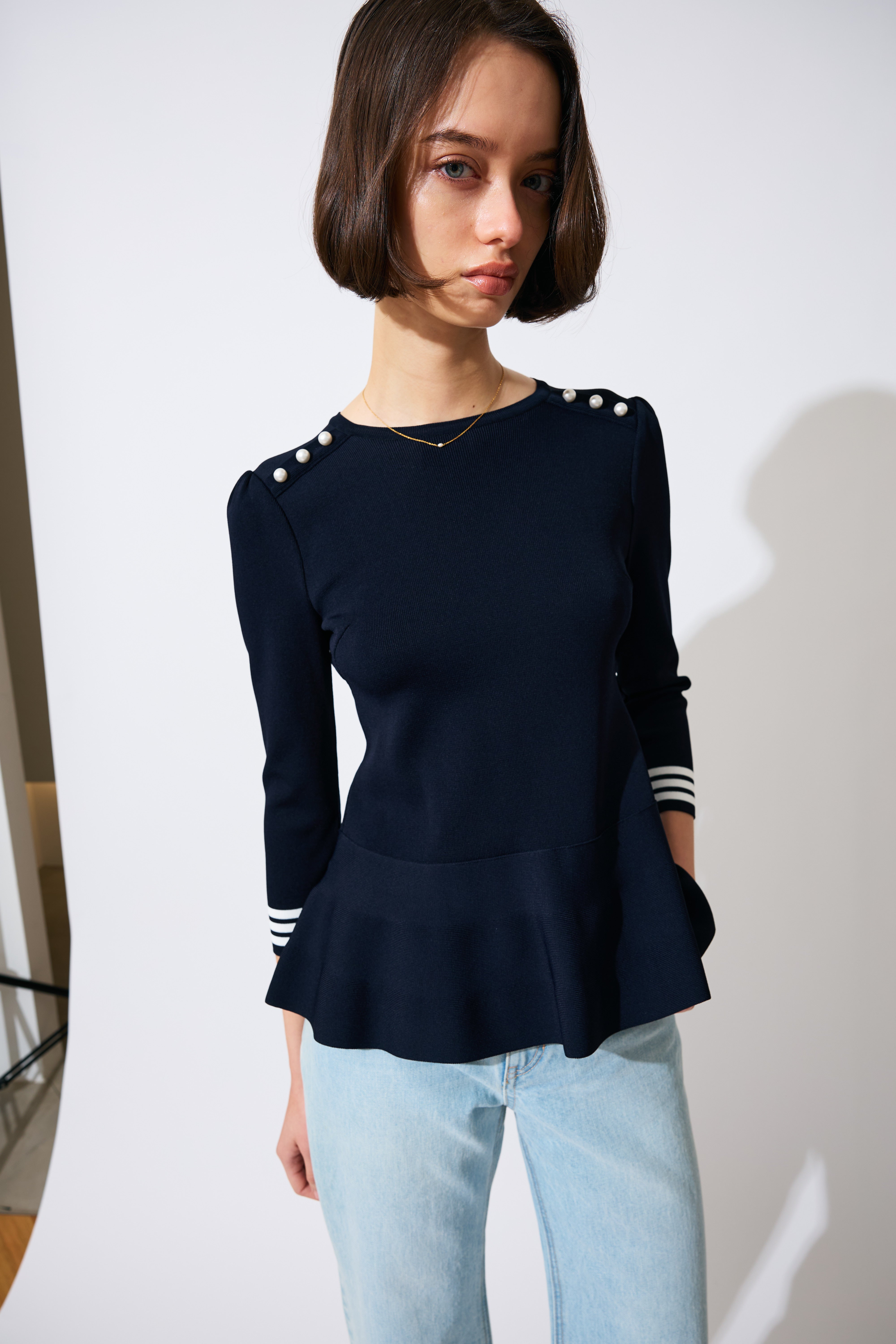【予約商品】RAYON PEPLUM KNIT