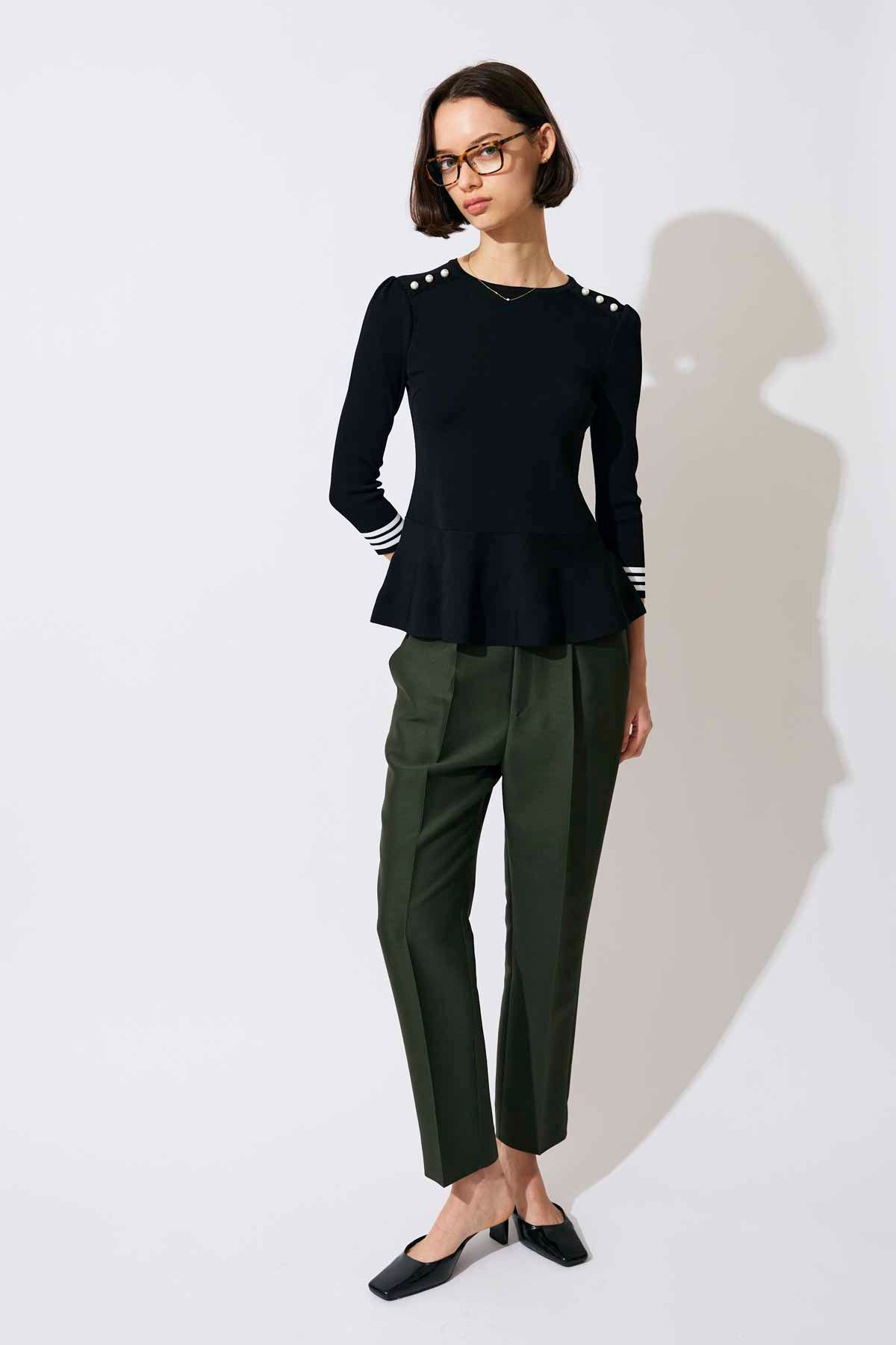 SILK WOOL TAPERED PANTS