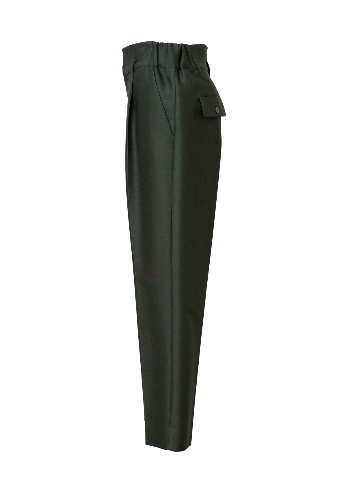 SILK WOOL TAPERED PANTS