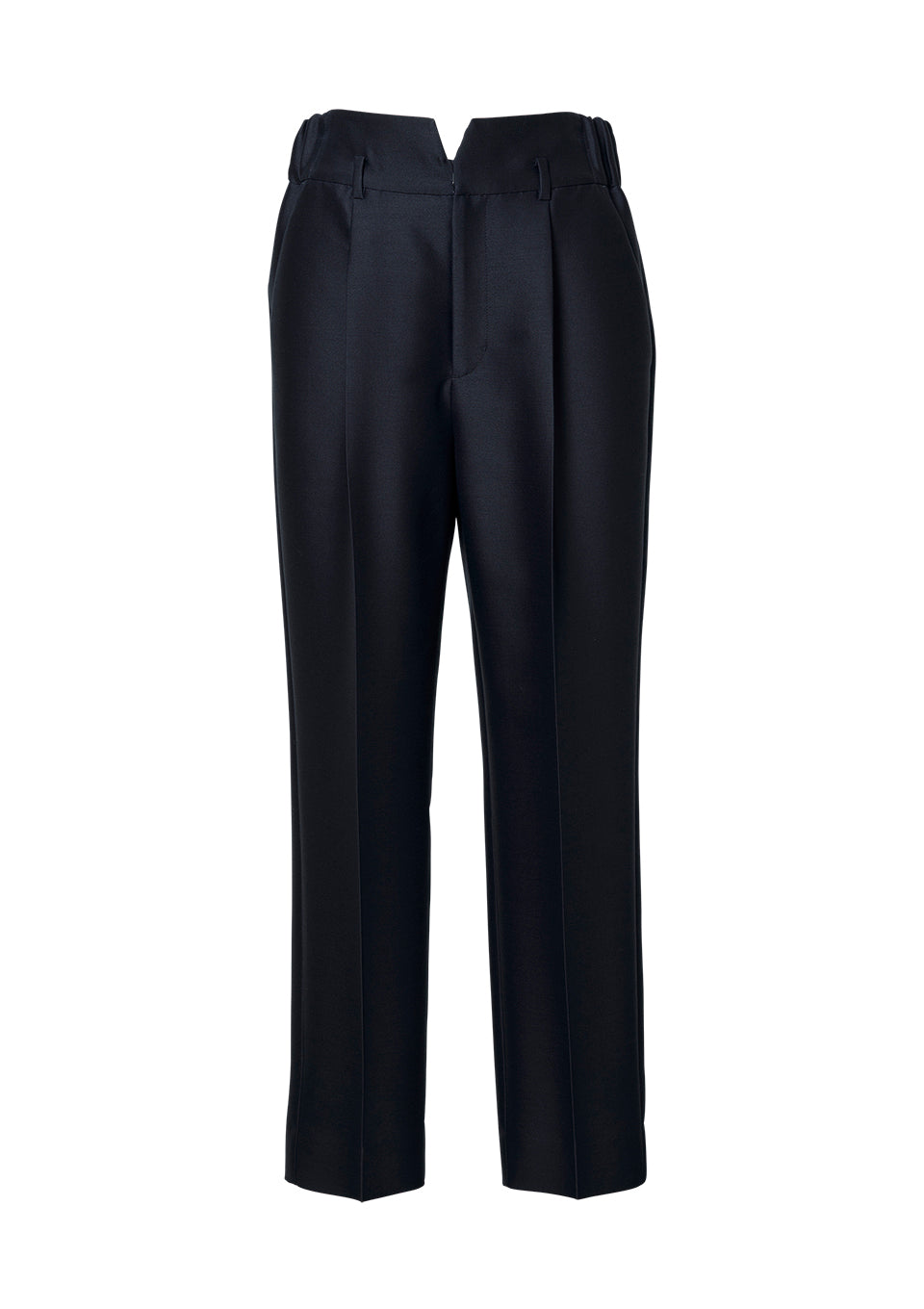 SILK WOOL TAPERED PANTS