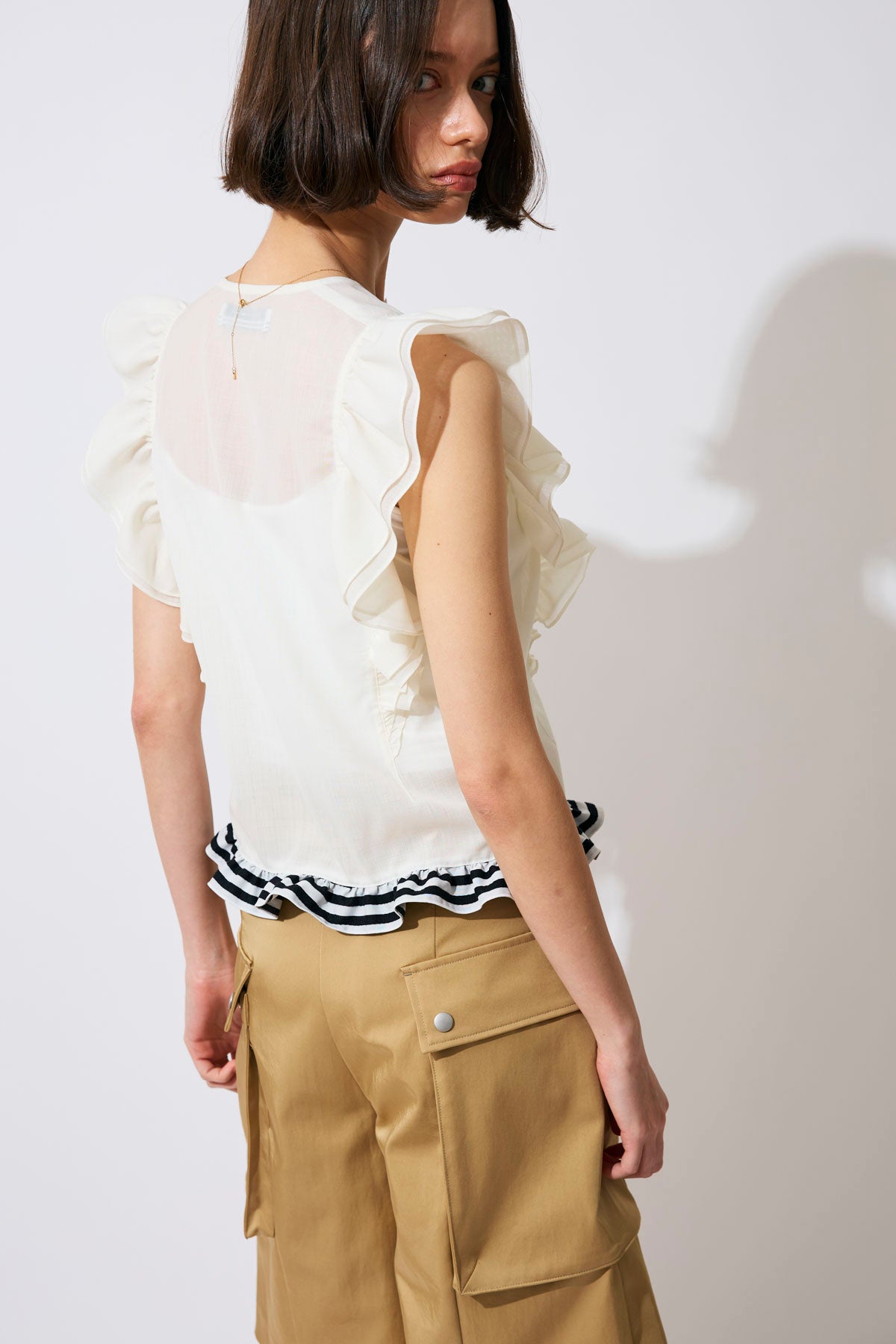 FRILL SHEER SHIRT