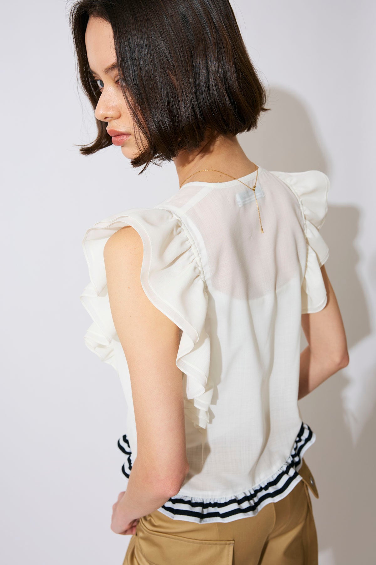 FRILL SHEER SHIRT