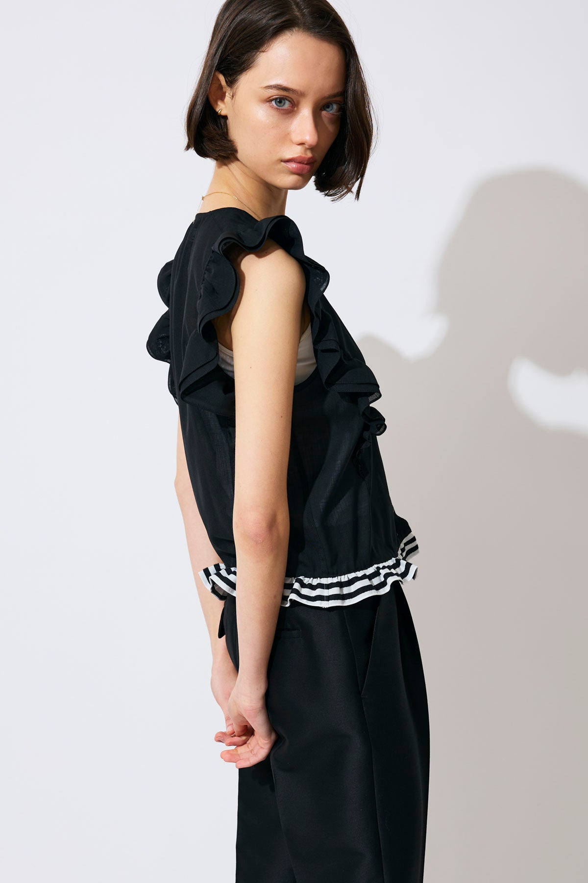 FRILL SHEER SHIRT