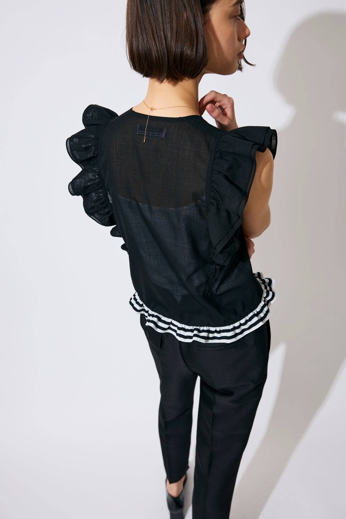 FRILL SHEER SHIRT