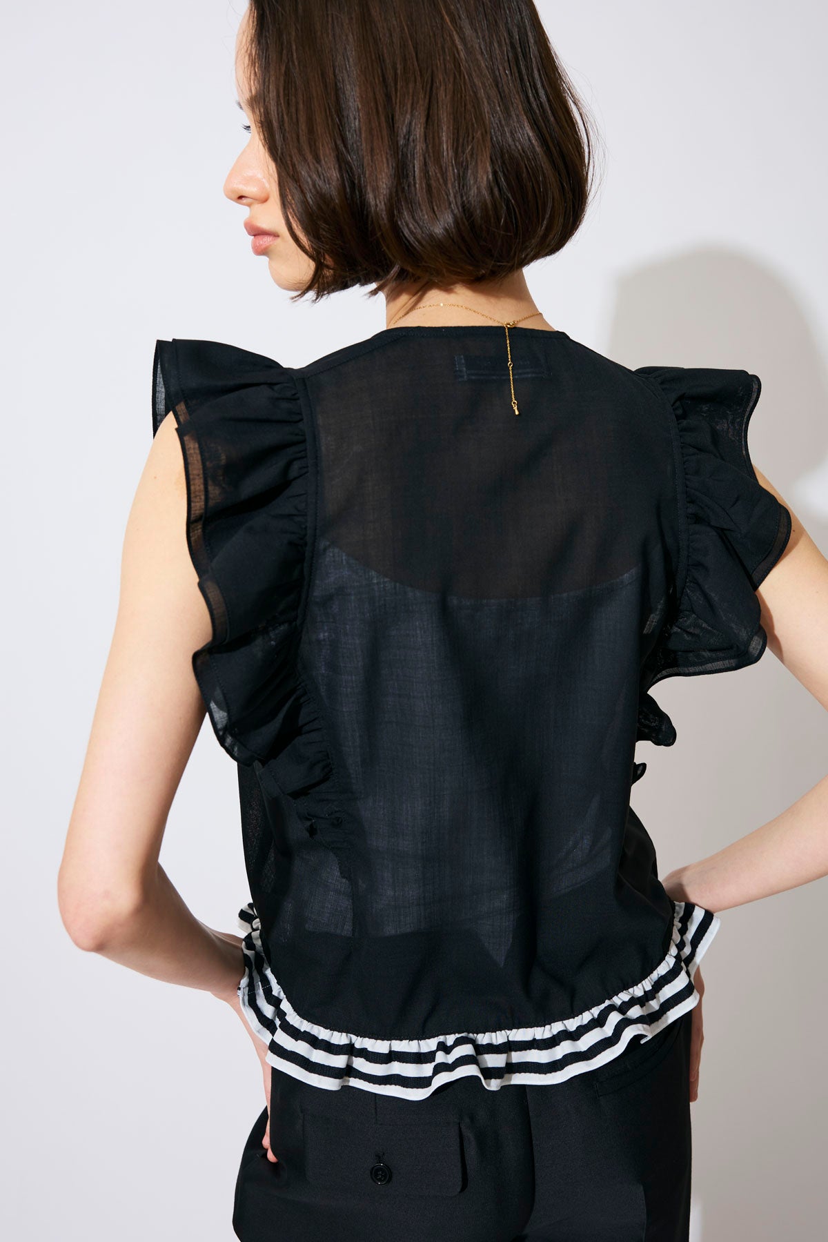 FRILL SHEER SHIRT