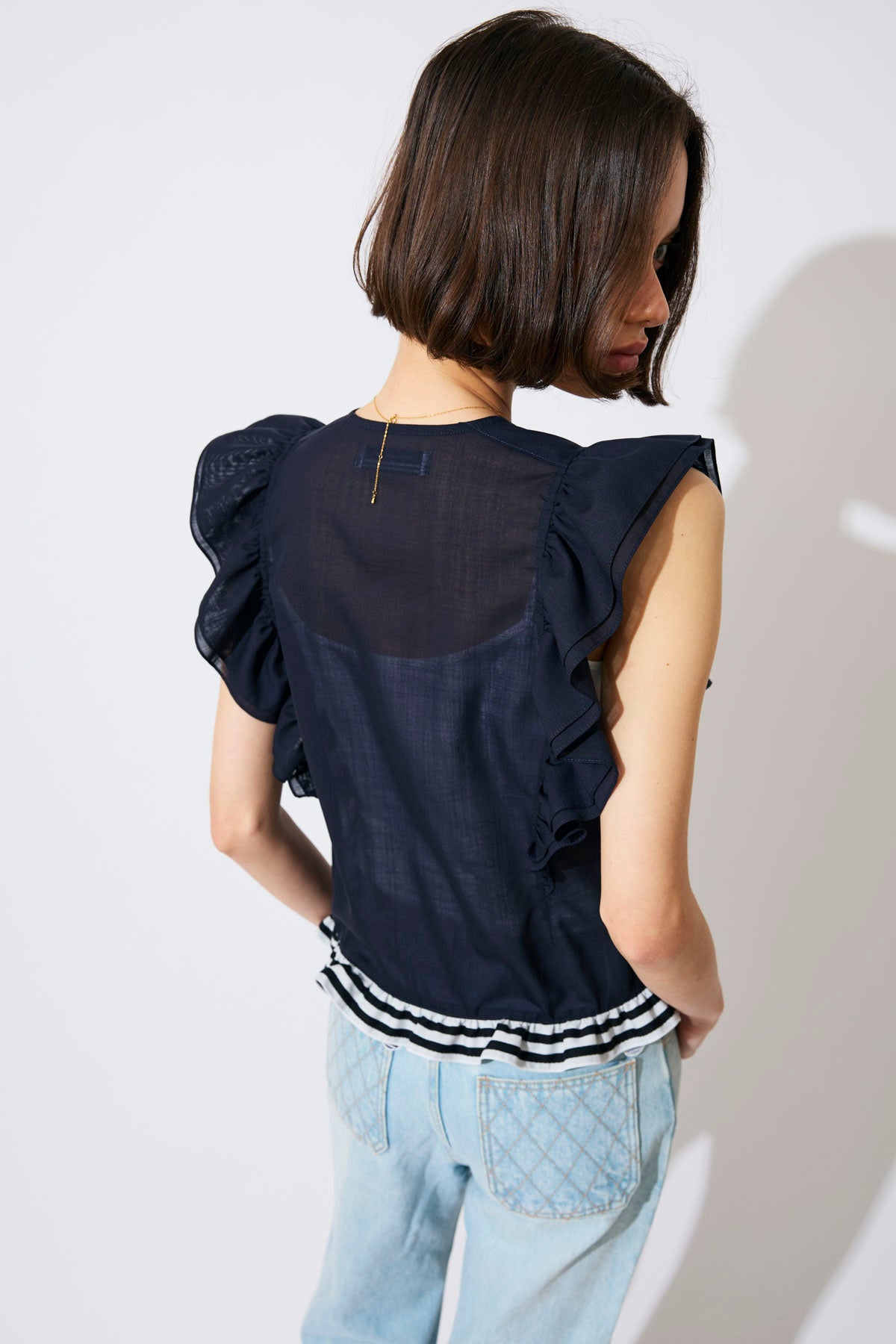 FRILL SHEER SHIRT