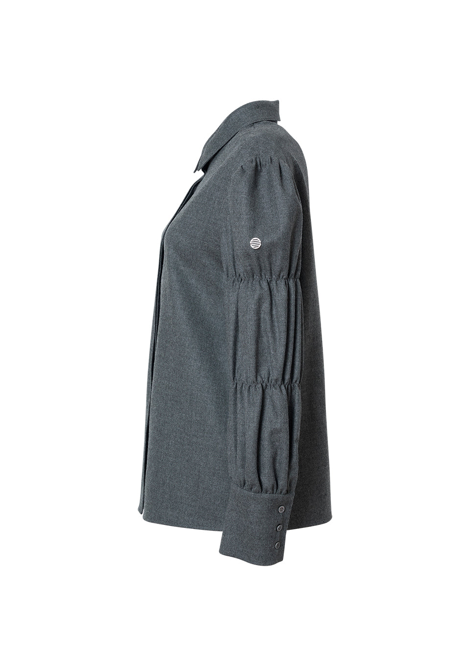 TIERED SLEEVES WOOL BLOUSE