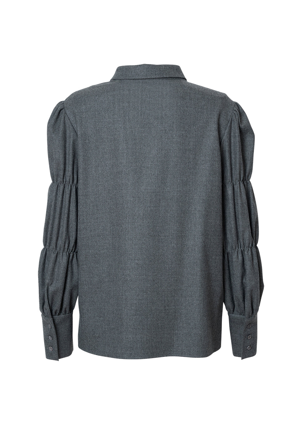 TIERED SLEEVES WOOL BLOUSE
