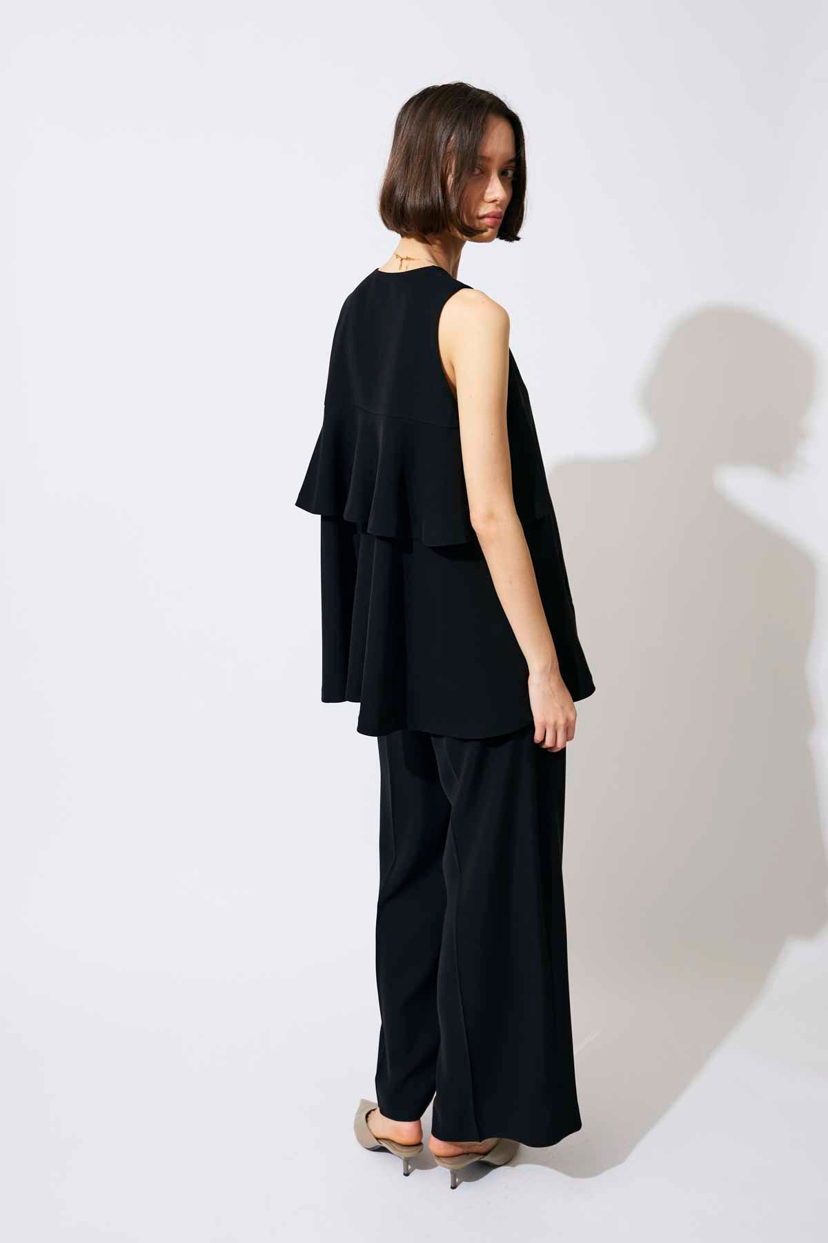 TIERED TWILL GILET
