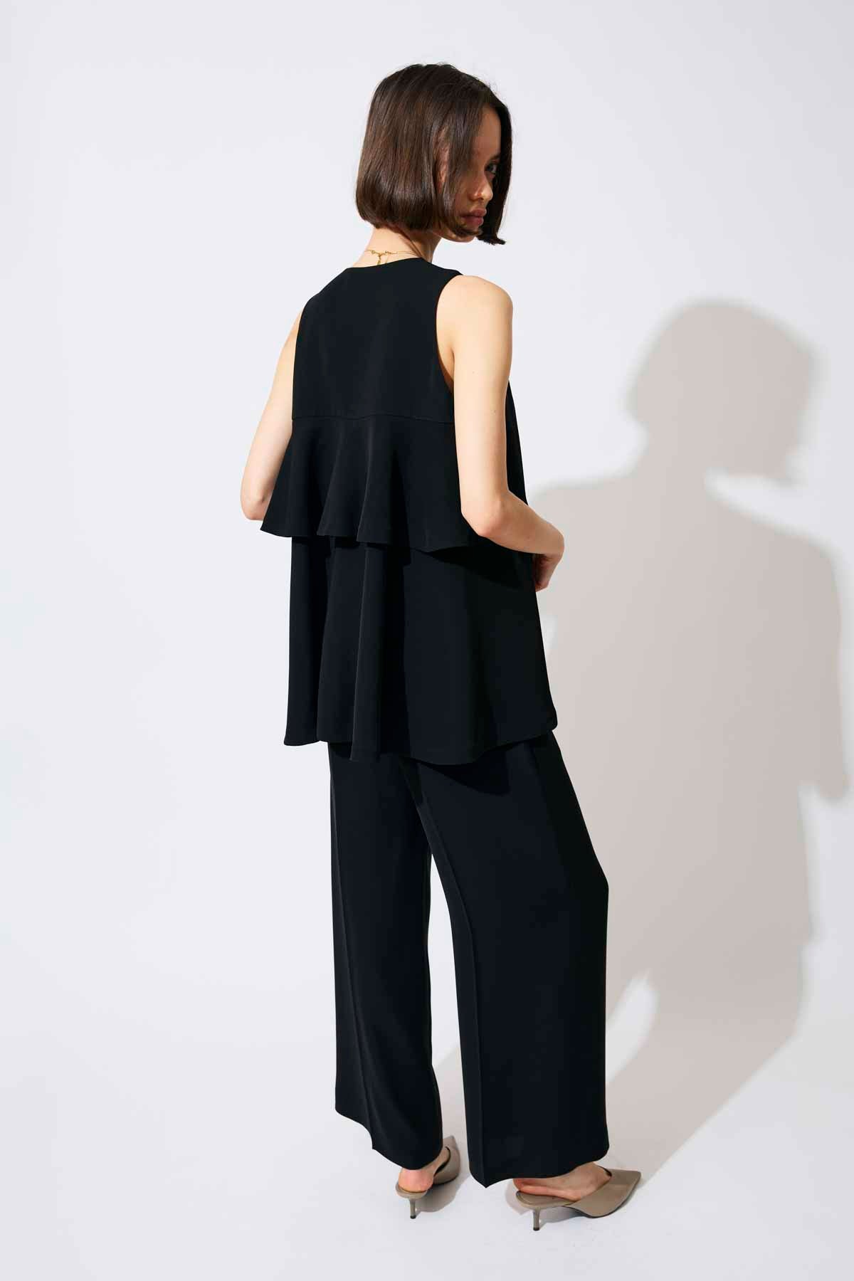 TIERED TWILL GILET