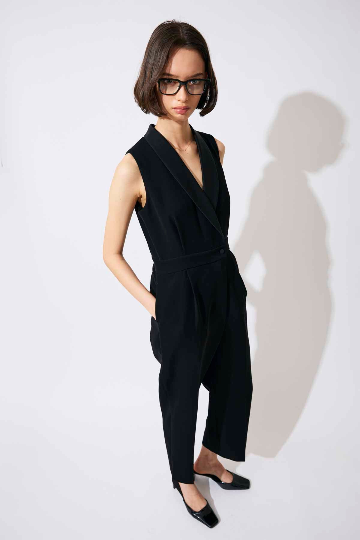 SHAWL COLLAR JUMPSUIT
