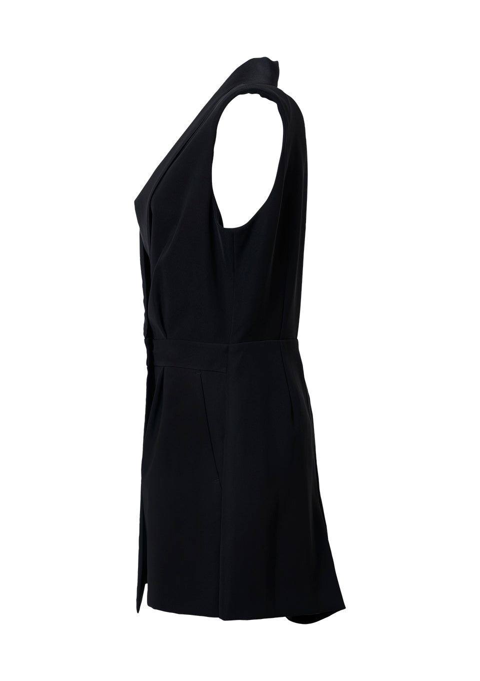 SHAWL COLLAR SHORT JUMPSUIT
