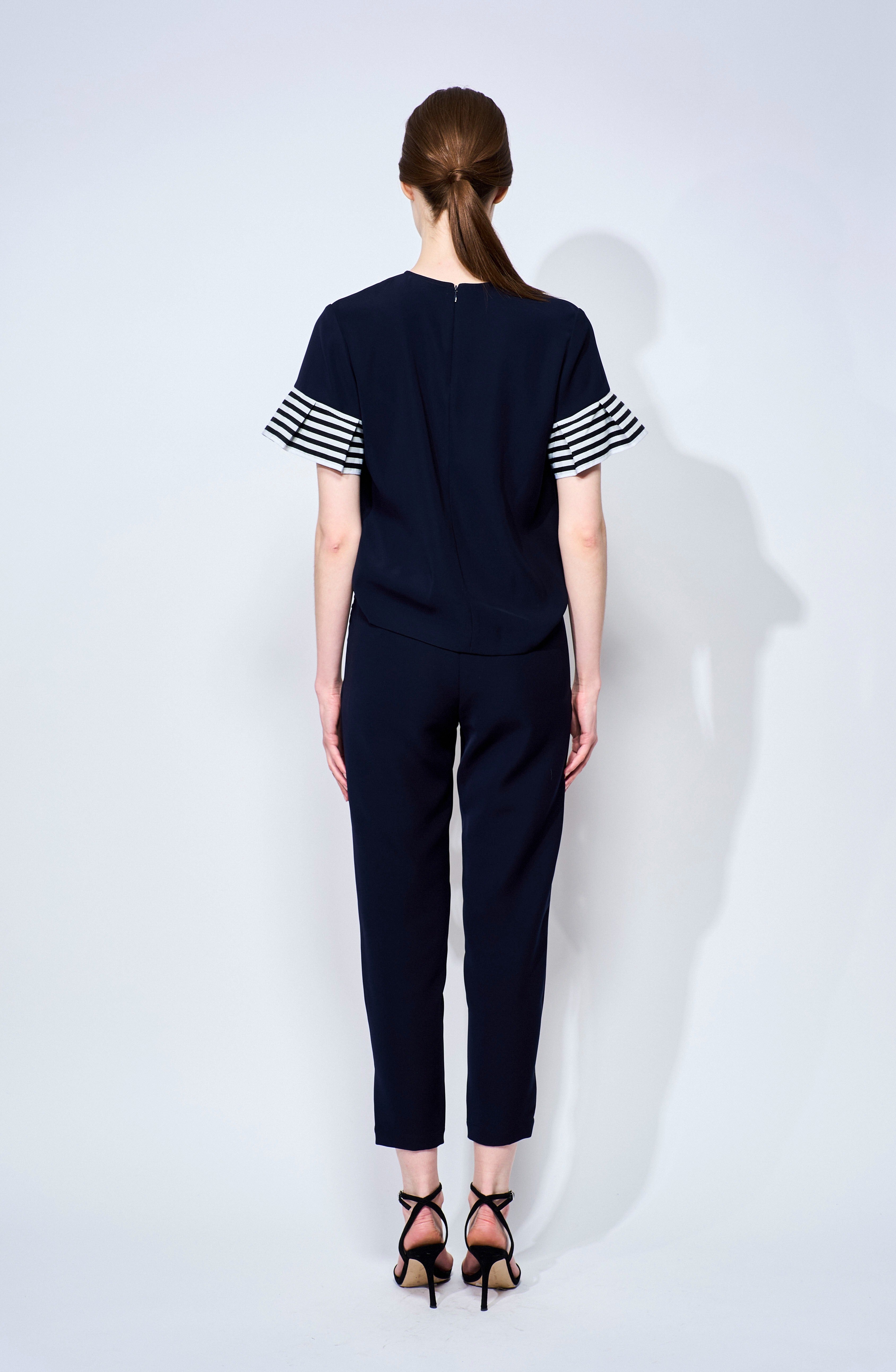 FLARE SLEEVES TWILL BLOUSE