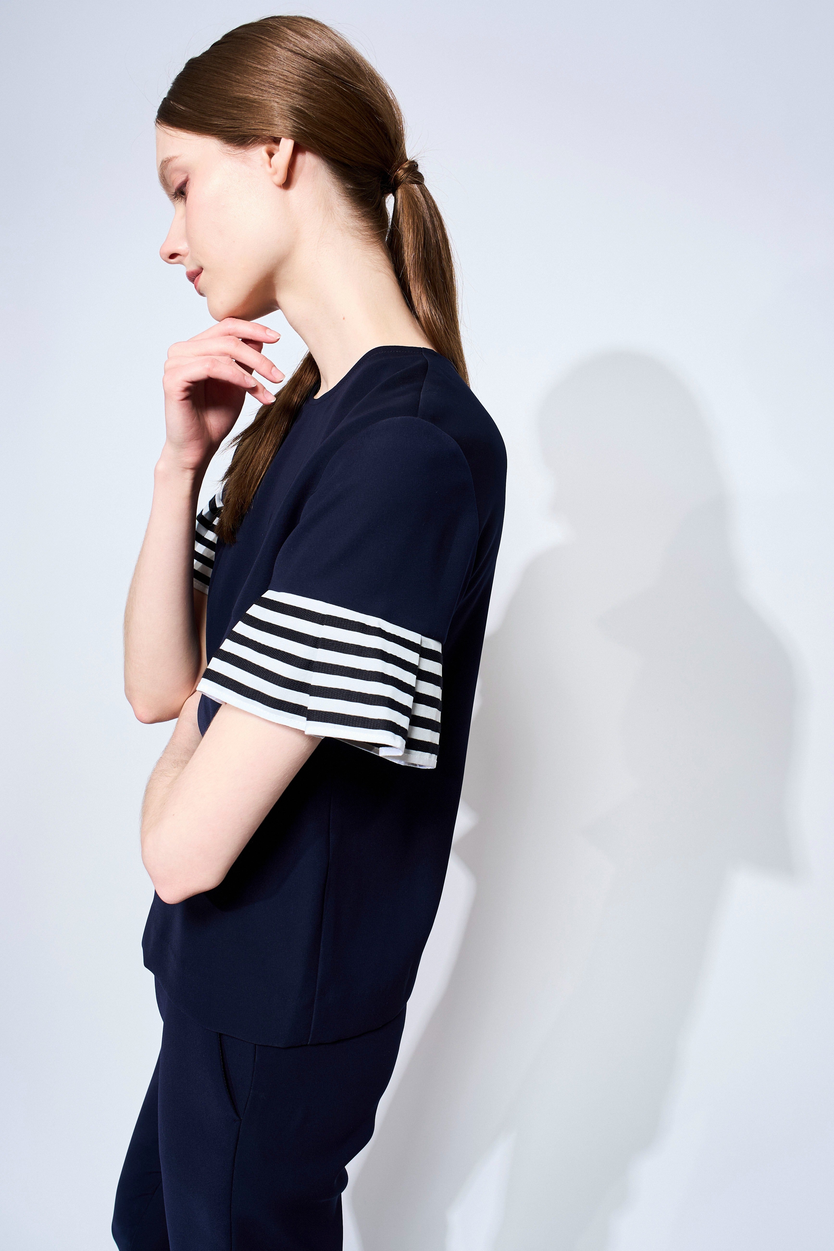 FLARE SLEEVES TWILL BLOUSE