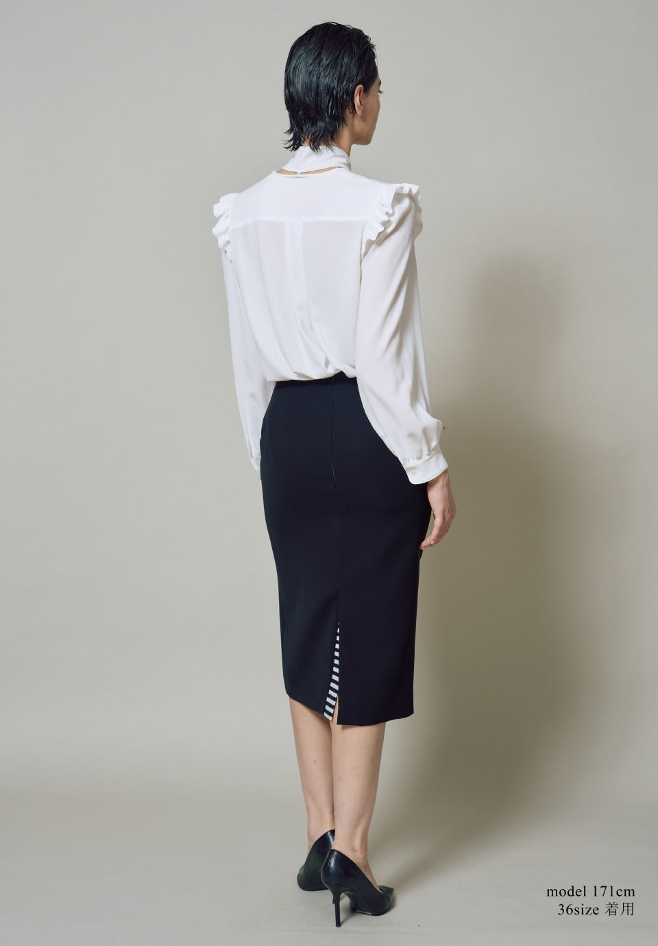 TWILL PENCIL SKIRT