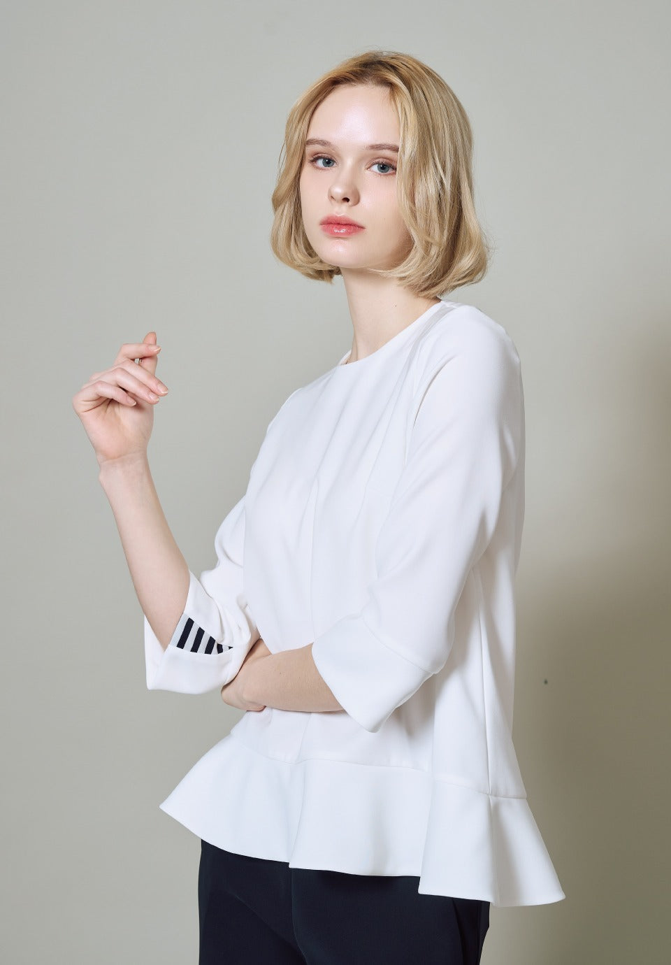 PEPLUM FLARE BLOUSE