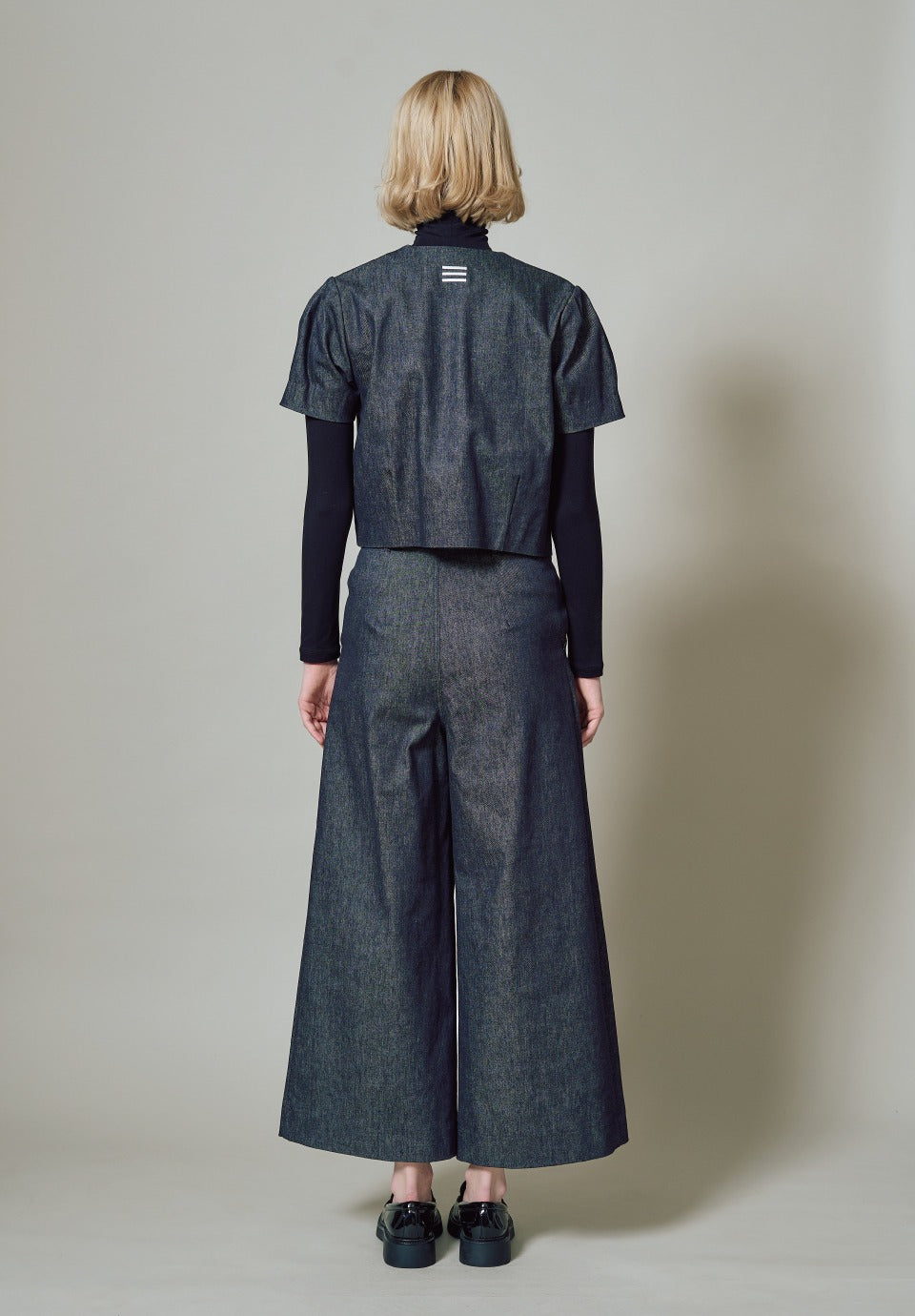 DENIM TUCK PANTS