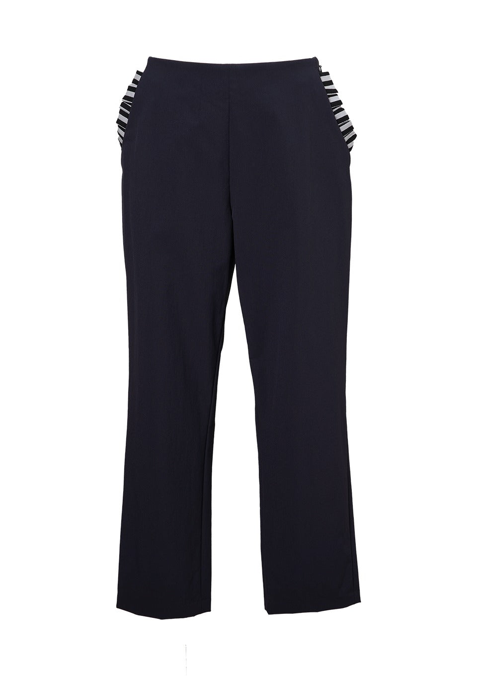 SIDE FRILL STRETCH PANTS