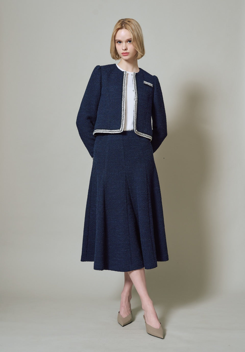 TWEED TUCK SKIRT