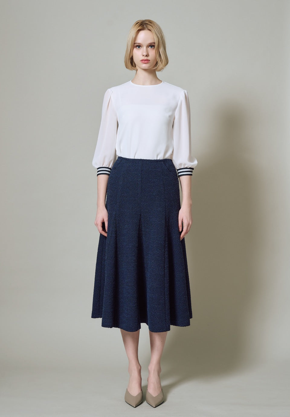 TWEED TUCK SKIRT